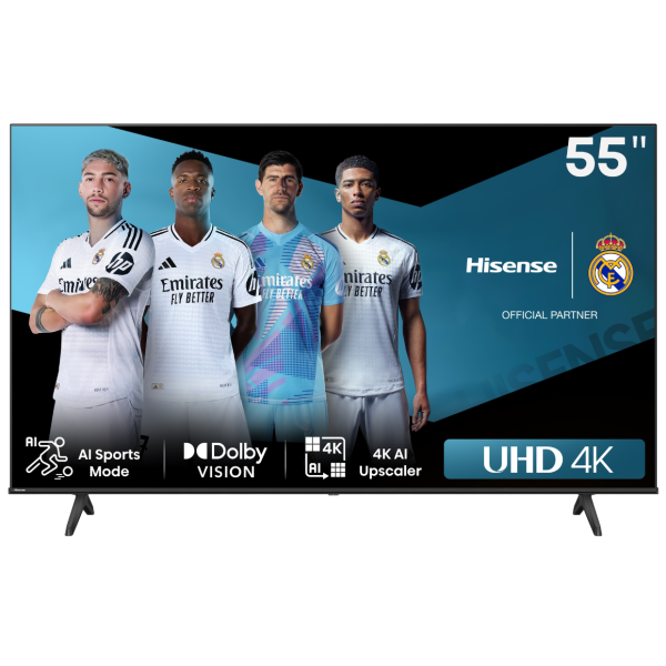 شاشة هايسنس 4K سمارت 55 بوصة أسود
